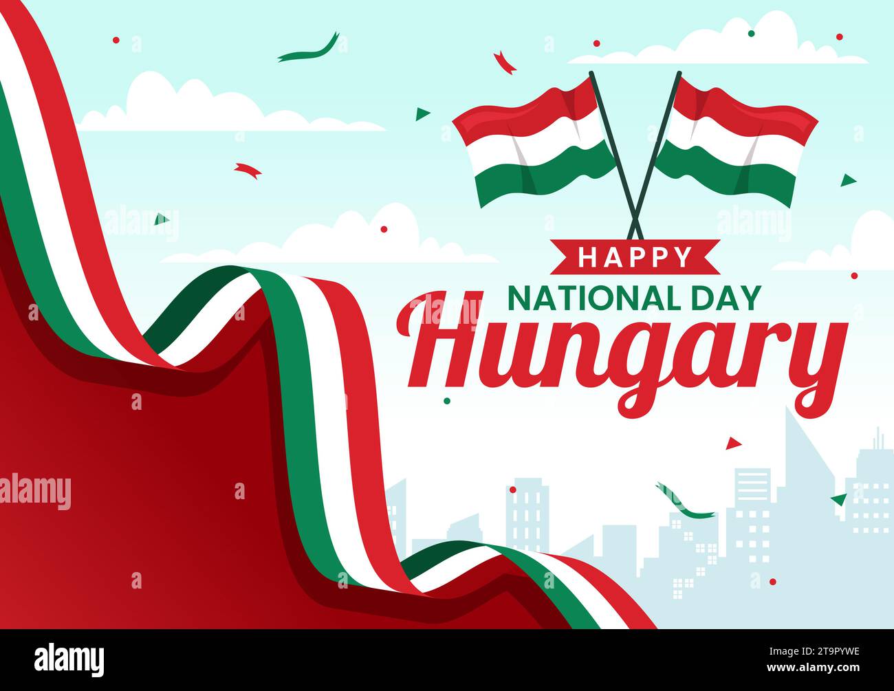 Happy Hungary National Day Vector Illustration on 15th of March with