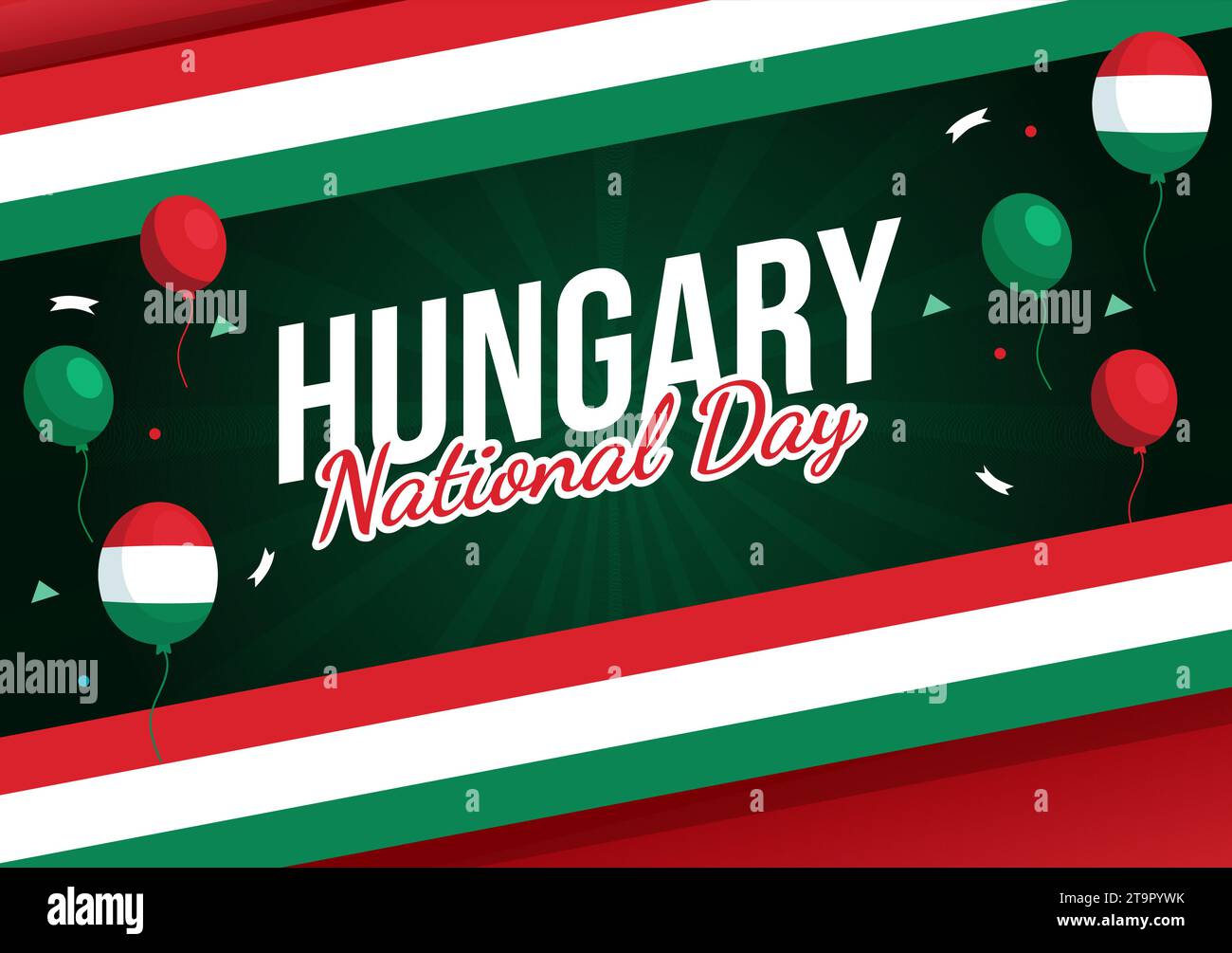 Happy Hungary National Day Vector Illustration on 15th of March with