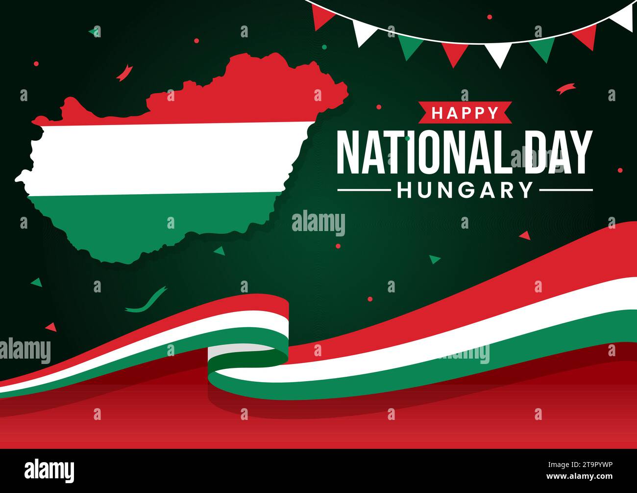 Happy Hungary National Day Vector Illustration on 15th of March with