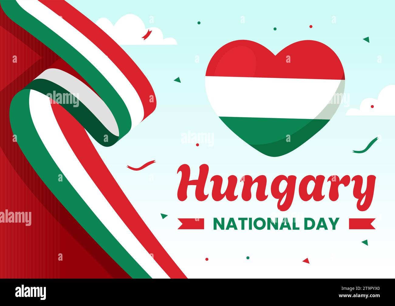 Happy Hungary National Day Vector Illustration on 15th of March with