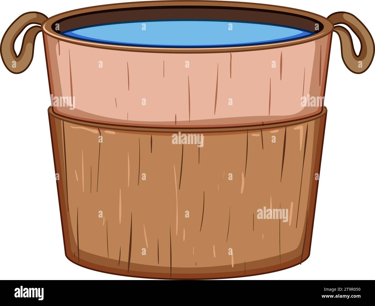 container wooden tub cartoon vector illustration Stock Vector