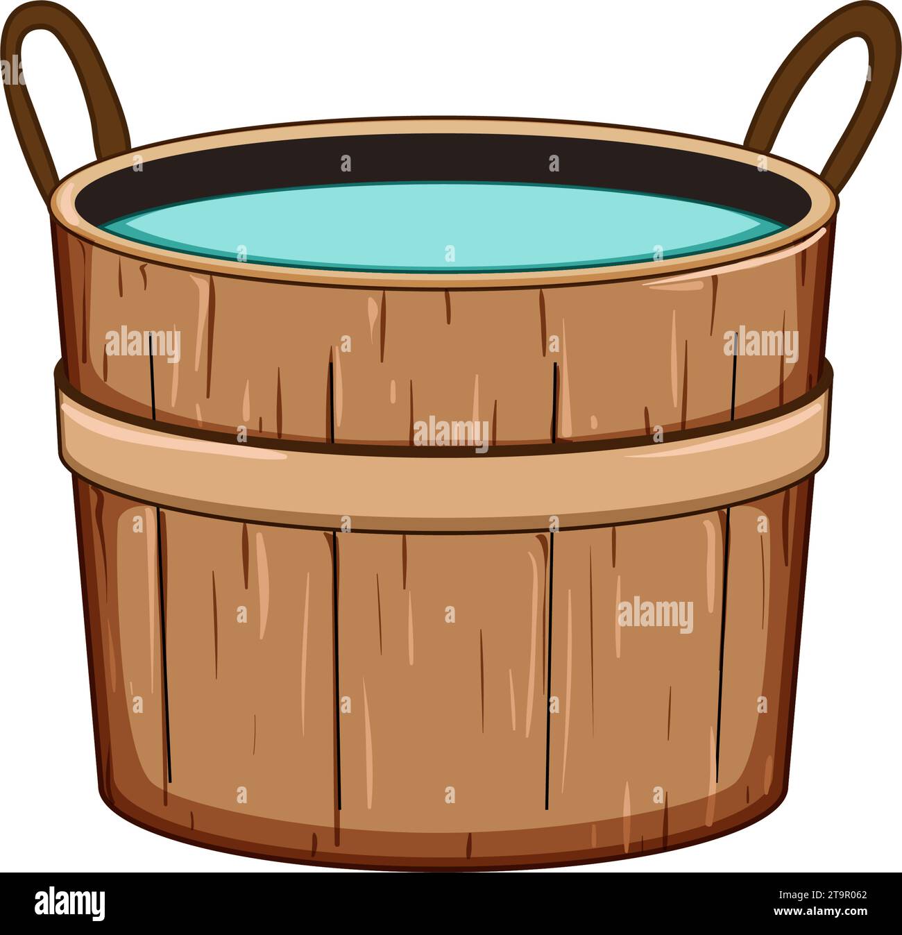 wood wooden tub cartoon vector illustration Stock Vector
