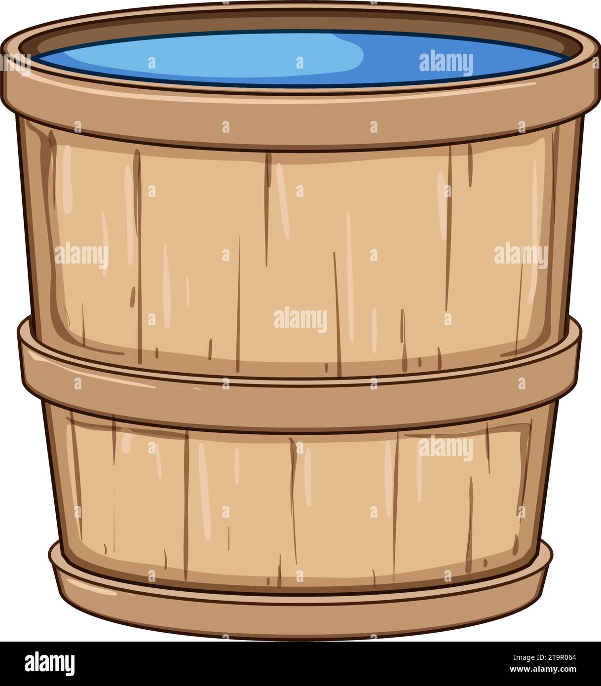 barrel wooden tub cartoon vector illustration Stock Vector