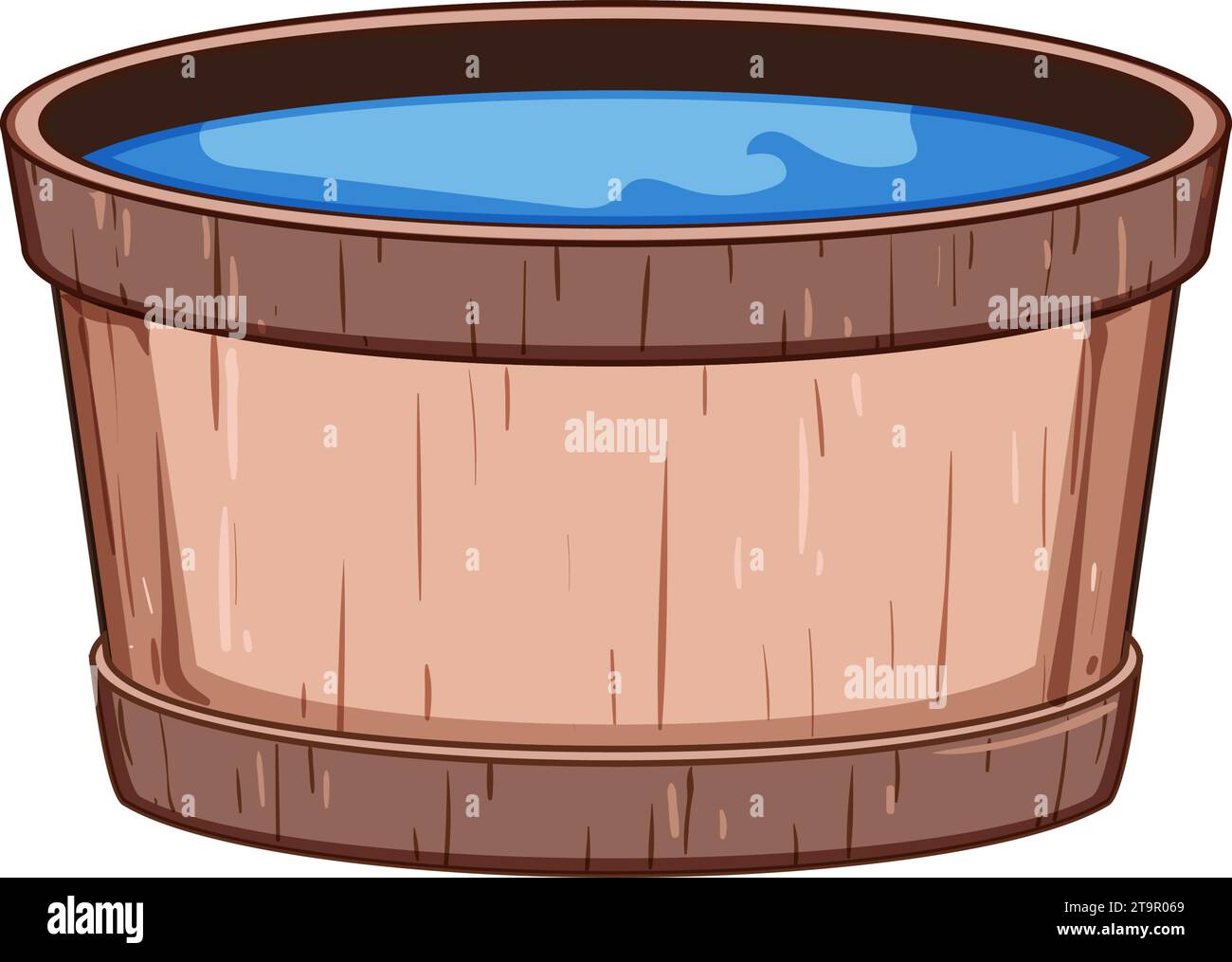 spa wooden tub cartoon vector illustration Stock Vector