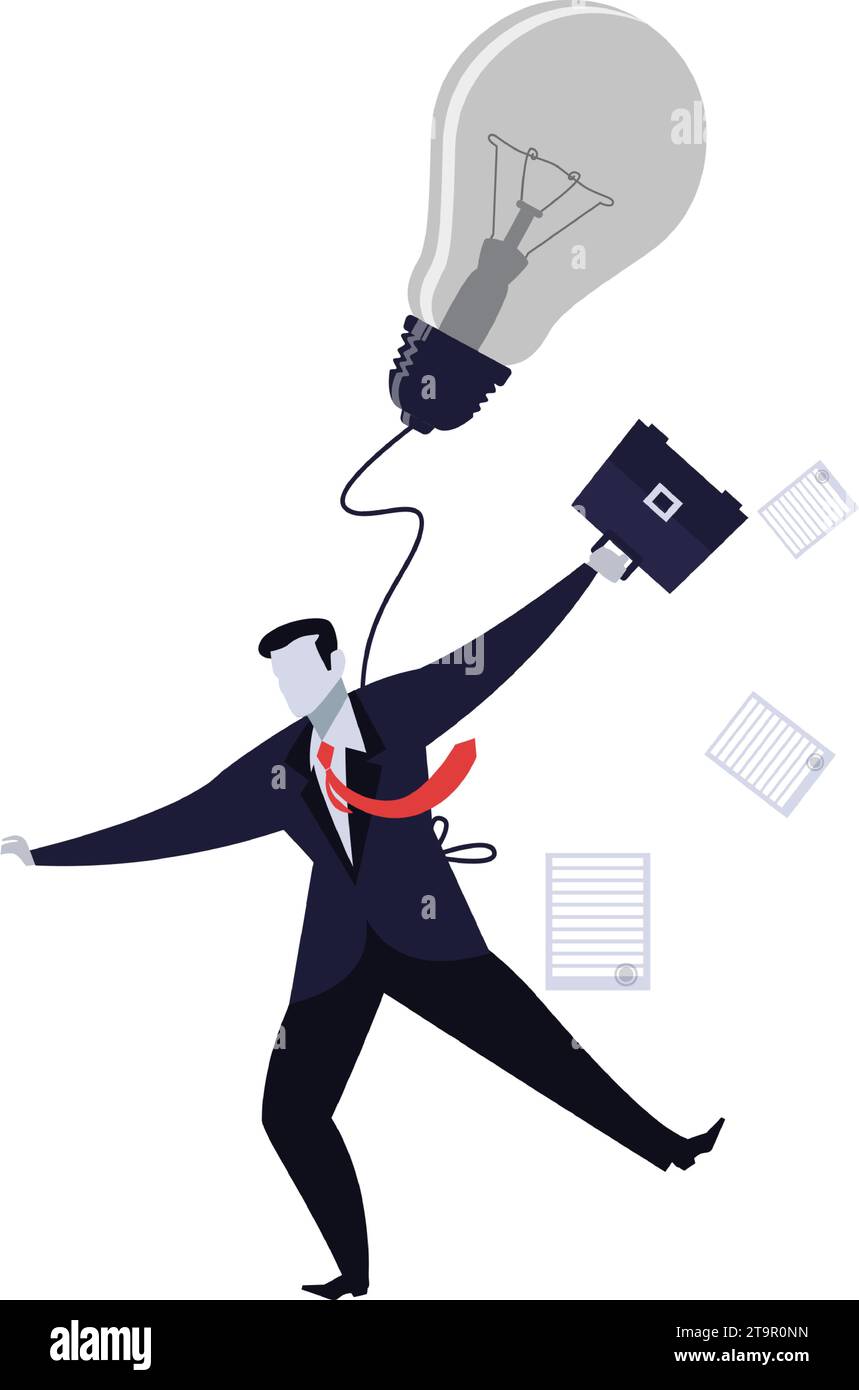 Business man balance icon ropewalker flat vector Stock Vector Image ...