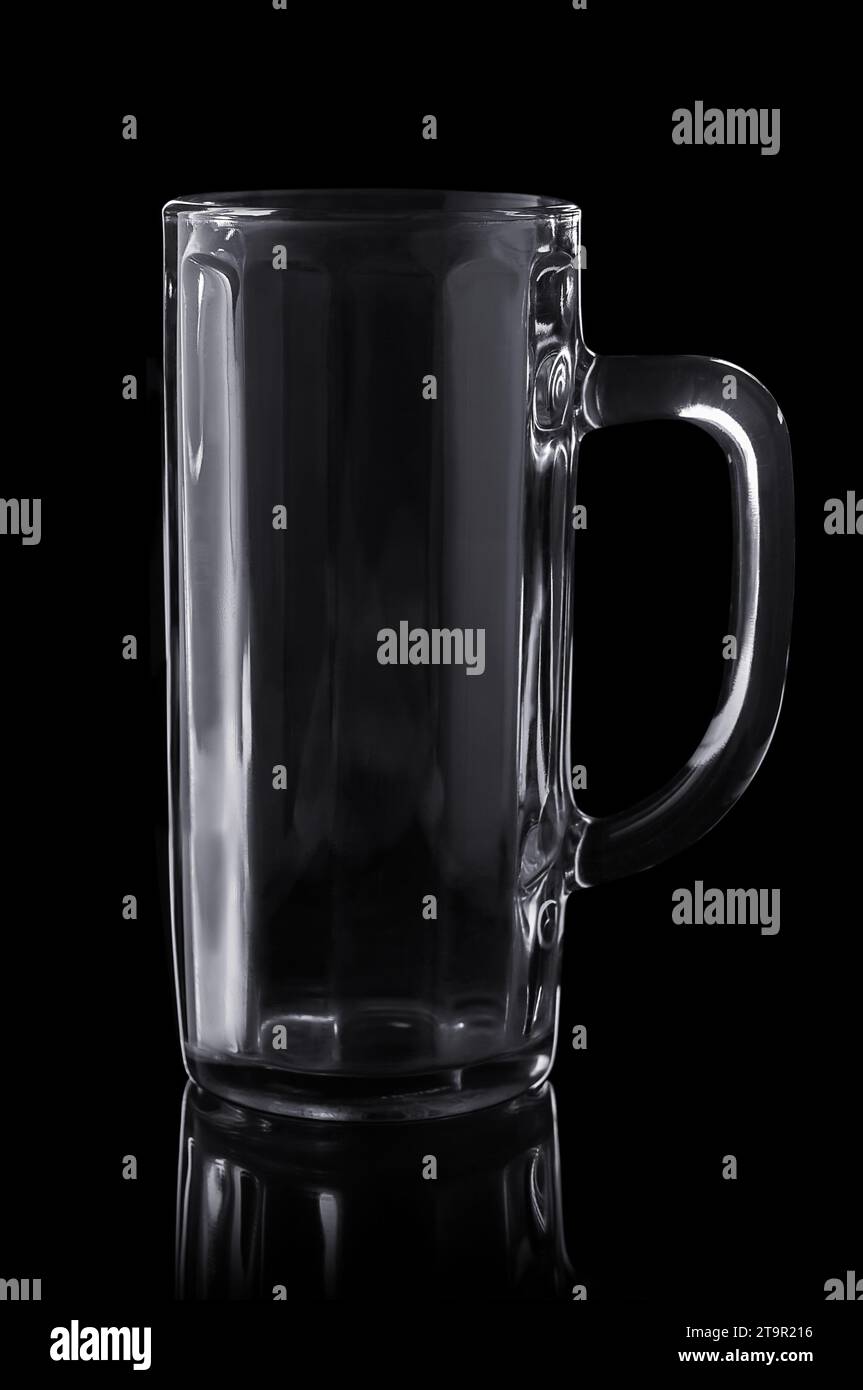 beer glass isolated on black background Stock Photo