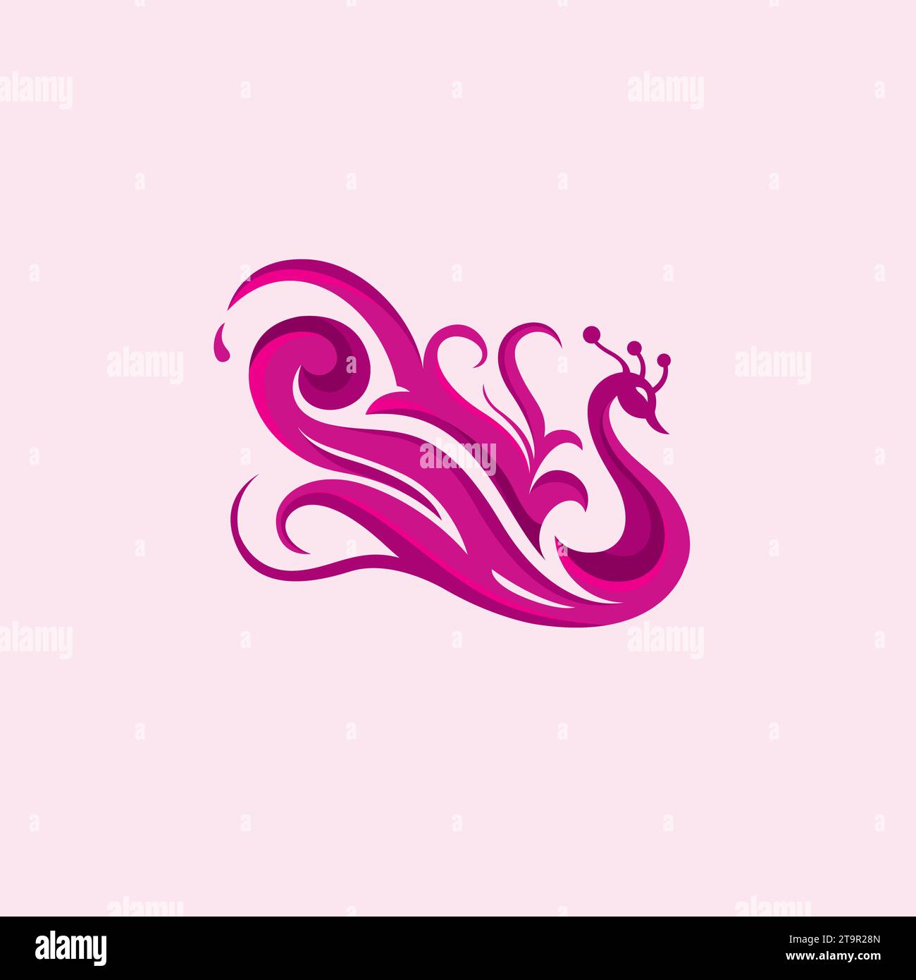 Peacock Logo Nature Simple Design Stock Vector