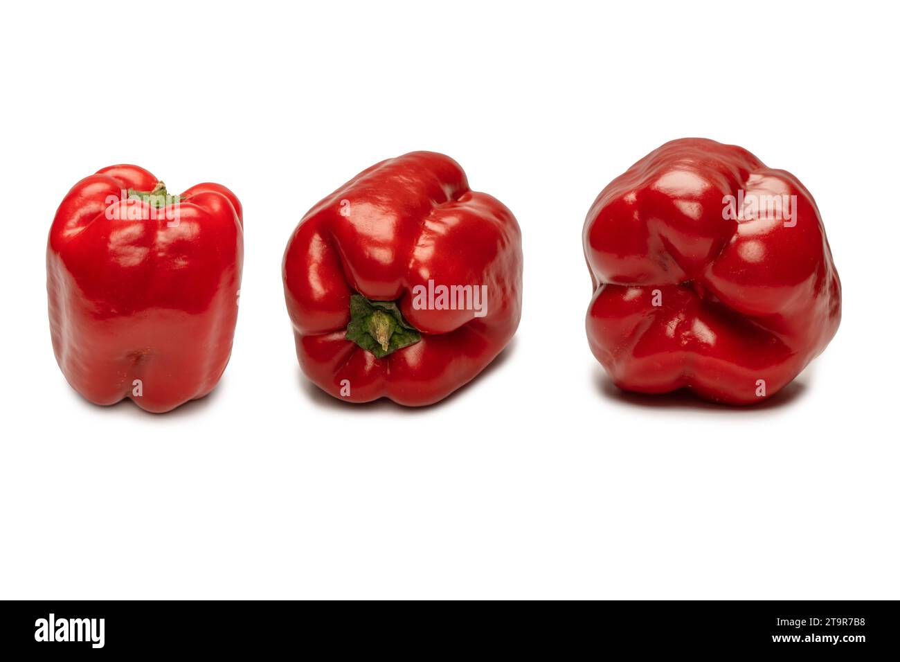 Red bell pepper isolated on white background Stock Photo - Alamy