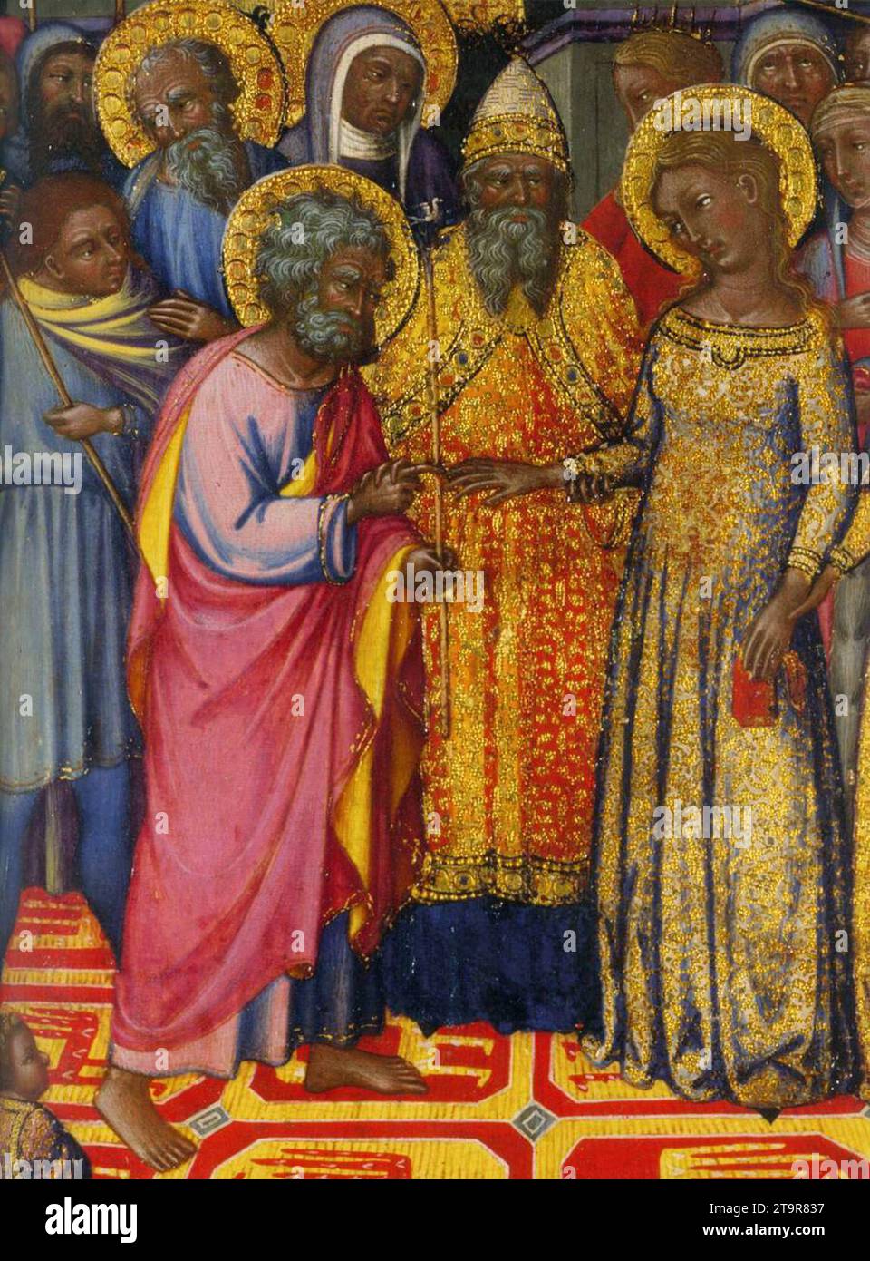 The Marriage of the Virgin (detail) c. 1380 by Niccolo Di Buonaccorso Stock Photo