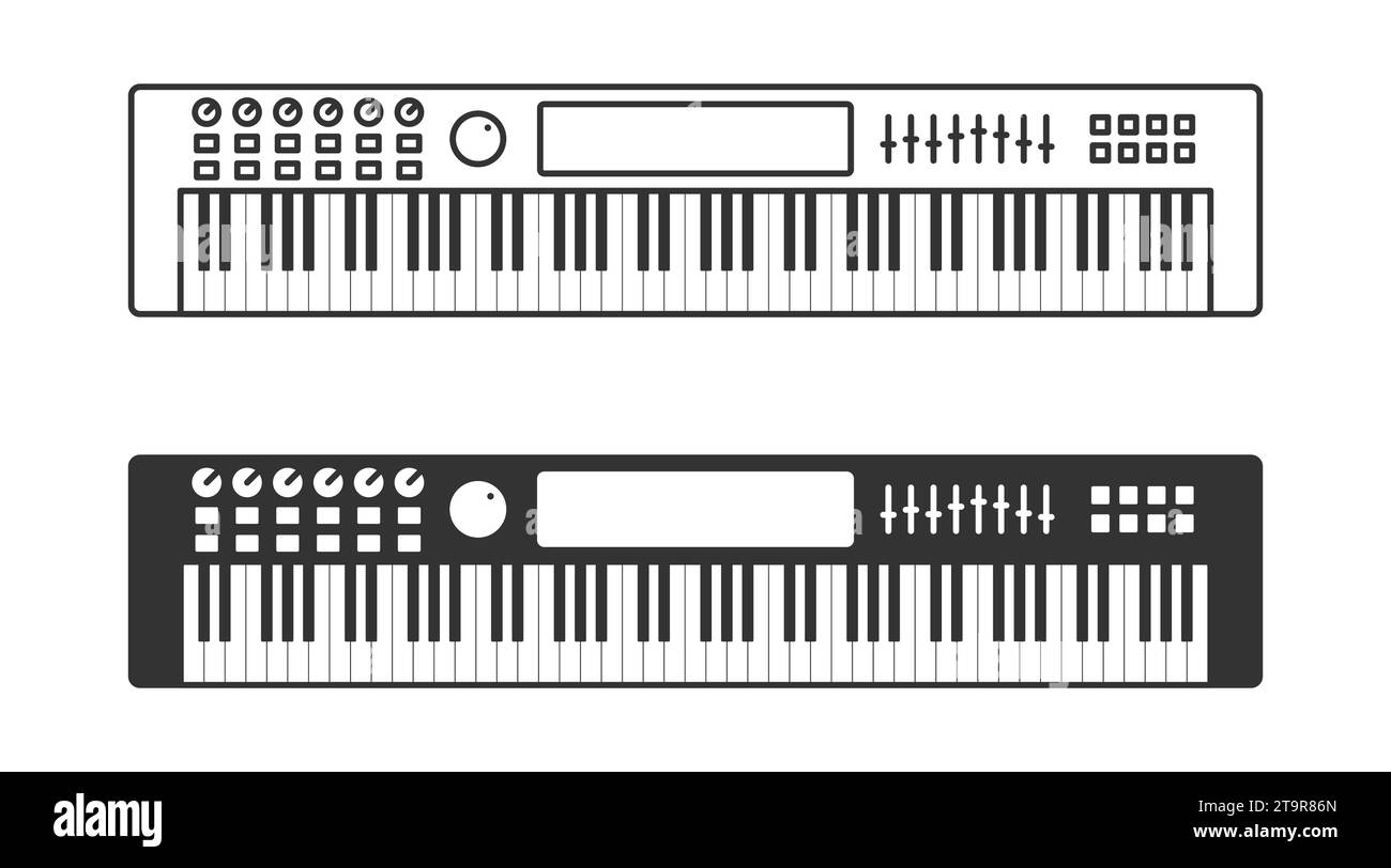 Music keyboard icon. Audio synthesizer. Vector illustration Stock