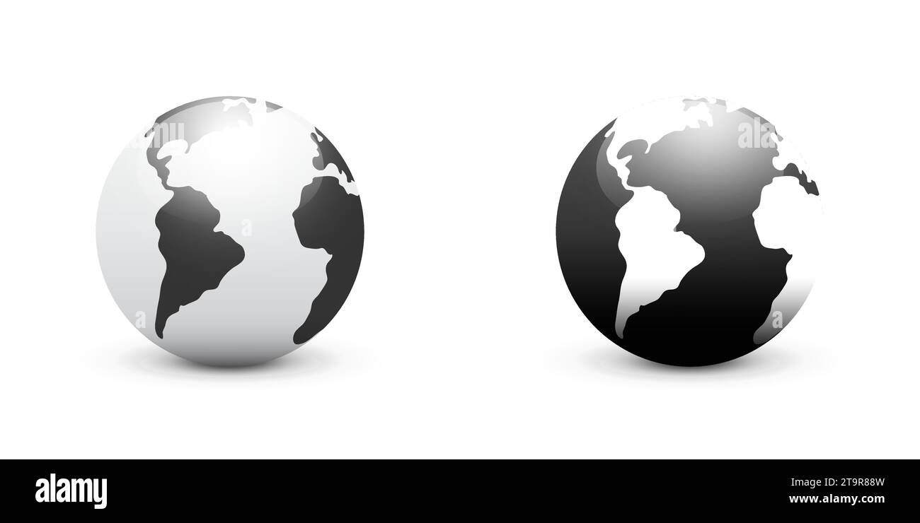 Earth globe icon. Flat vector illustration. Stock Vector