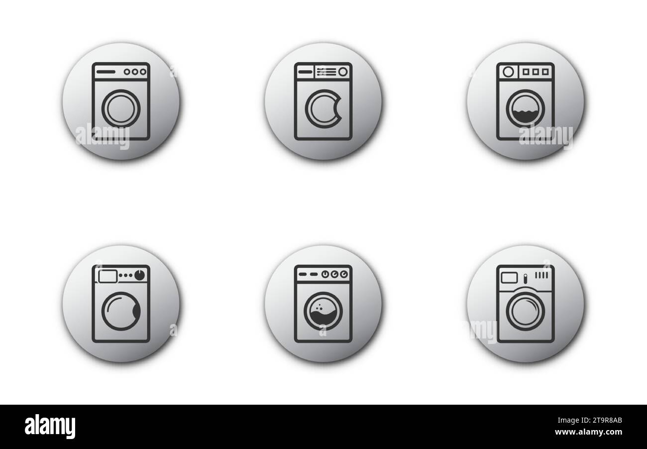 Washing machine icon set. Washer icon. Laundry icon logo. Vector