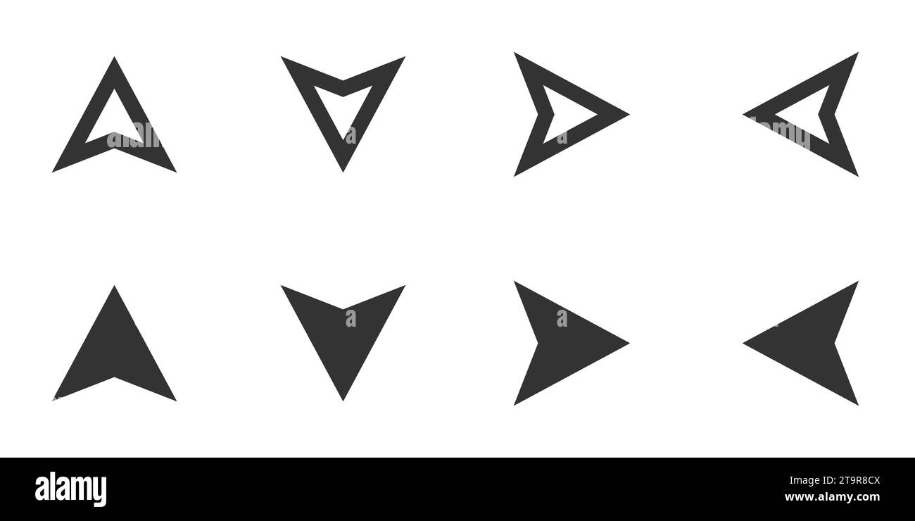Triangle arrows icon set. Vector illustration Stock Vector Image & Art