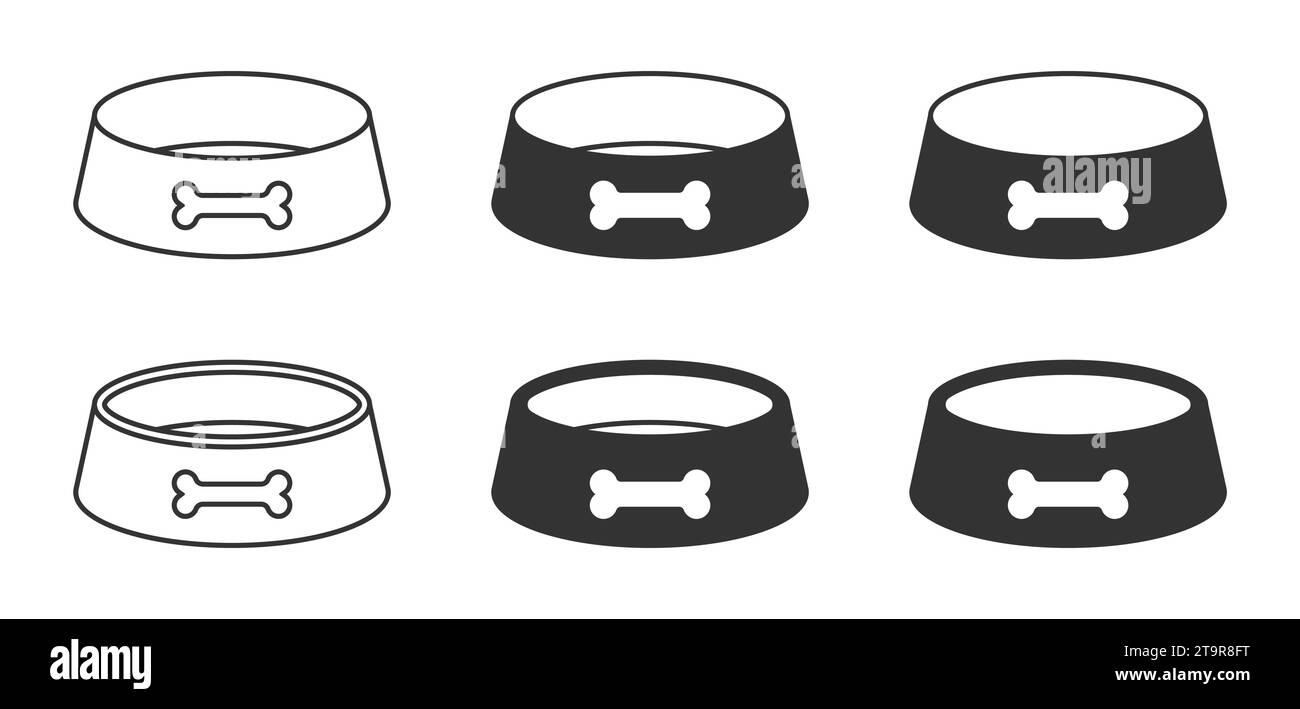 Dog bowl icon set. Vector illustration Stock Vector Image &amp; Art - Alamy