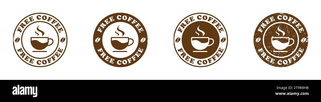 Free coffee icon set. Vector illustration Stock Vector