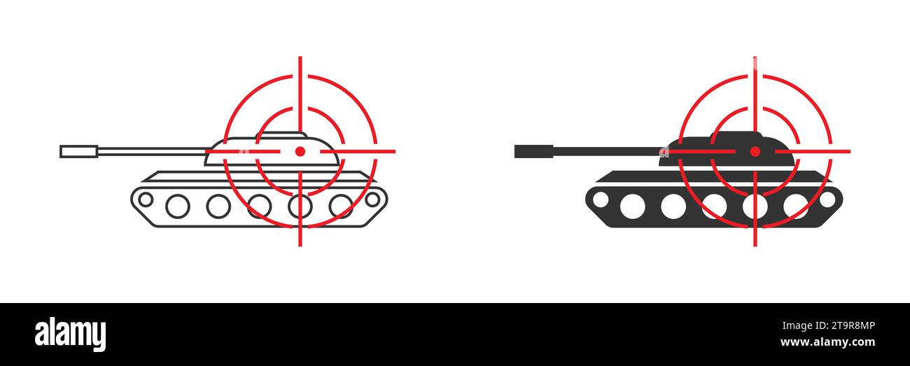 Tank aiming icon. Vector illustration Stock Vector