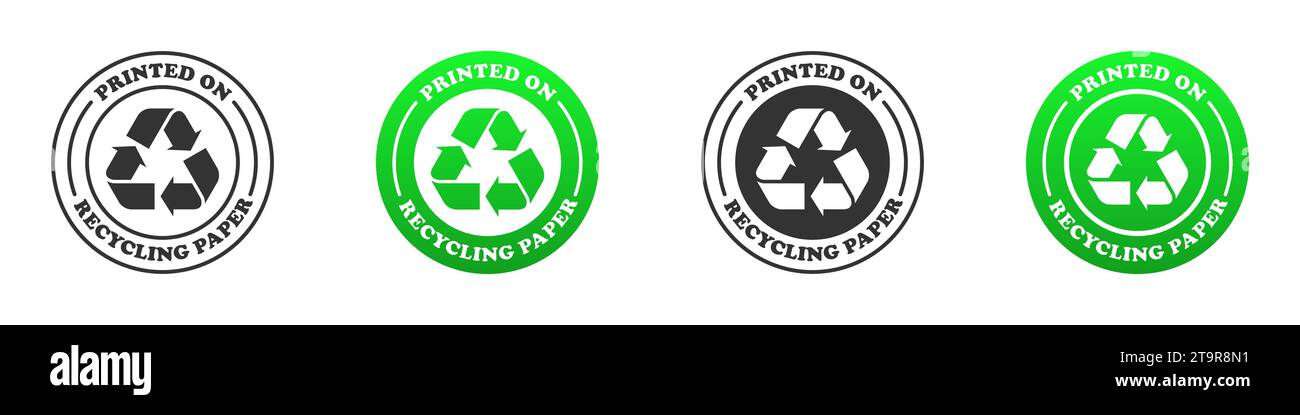 Printed on recycling paper icon. Vector illustration Stock Vector