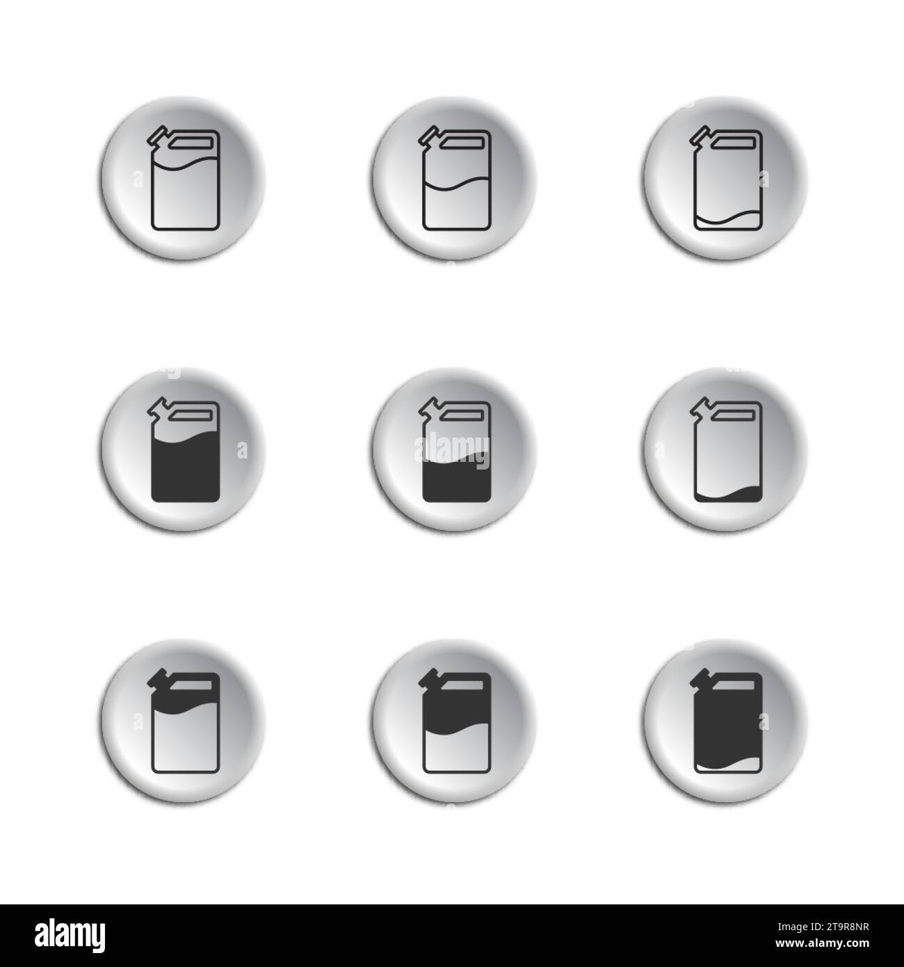 Car fuel canister icon set. Vector illustration Stock Vector Image