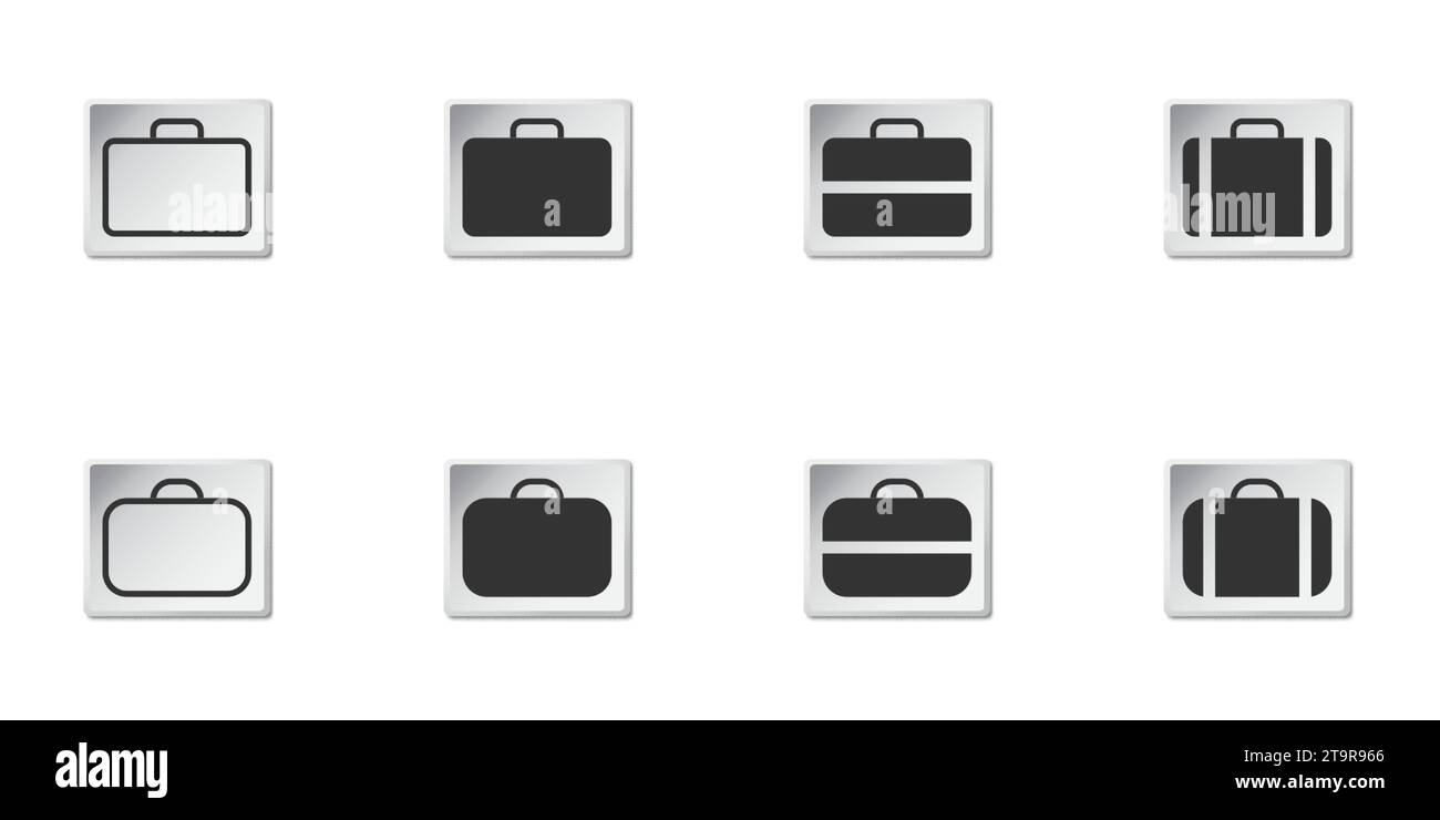Briefcase icon set. Baggage icon. Vector illustration Stock Vector
