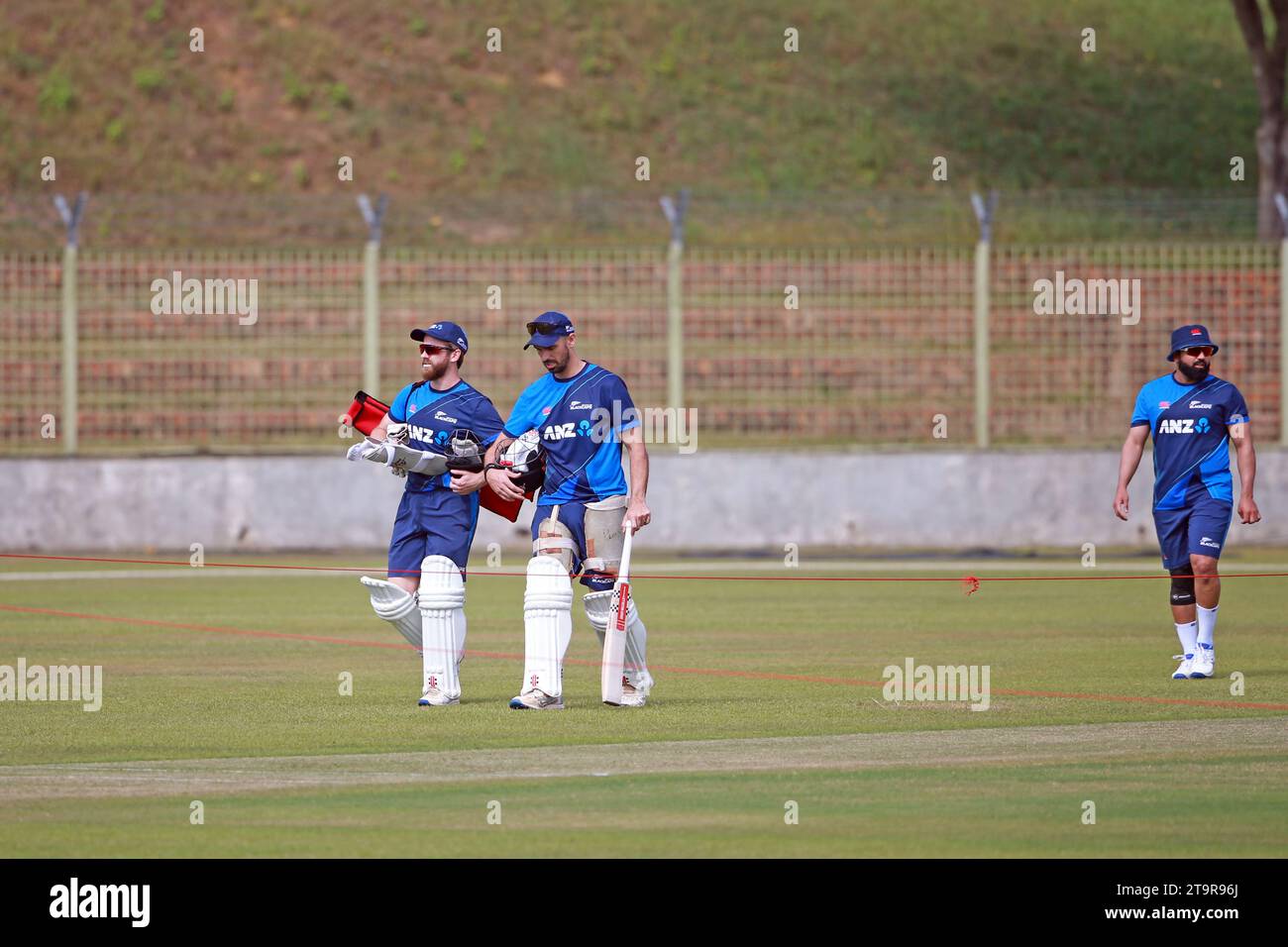 New Zealand Test Cricket Team attends practice session at Sylhet