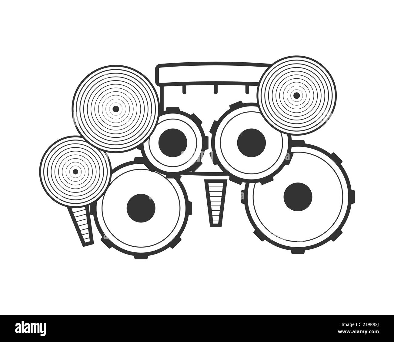 Drum kit top view. Vector illustration Stock Vector Image & Art - Alamy