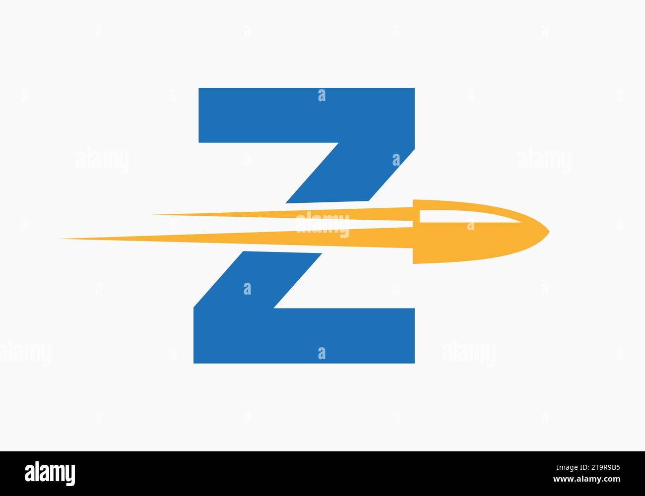 Bullet Logo On Letter Z With Moving Bullet Symbol Stock Vector