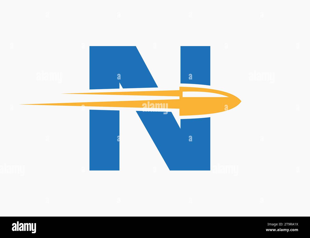 Bullet Logo On Letter N With Moving Bullet Symbol Stock Vector Image ...