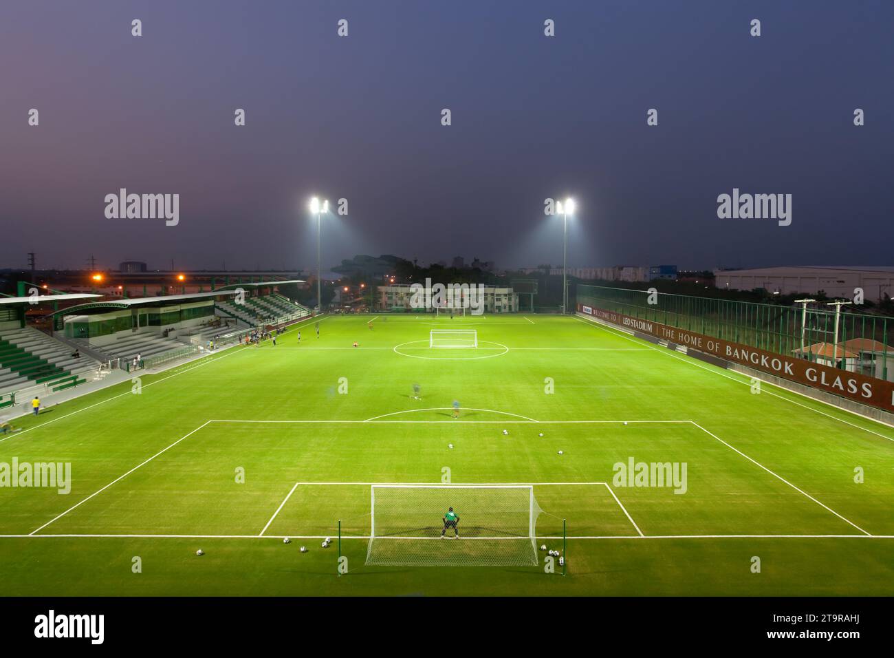 Pathum Thani, Thailand - March 16, 2020: BG Stadium is a three-sided football stadium in Thanyaburi, Pathum Thani, Thailand, holding 10,114 spectators Stock Photo