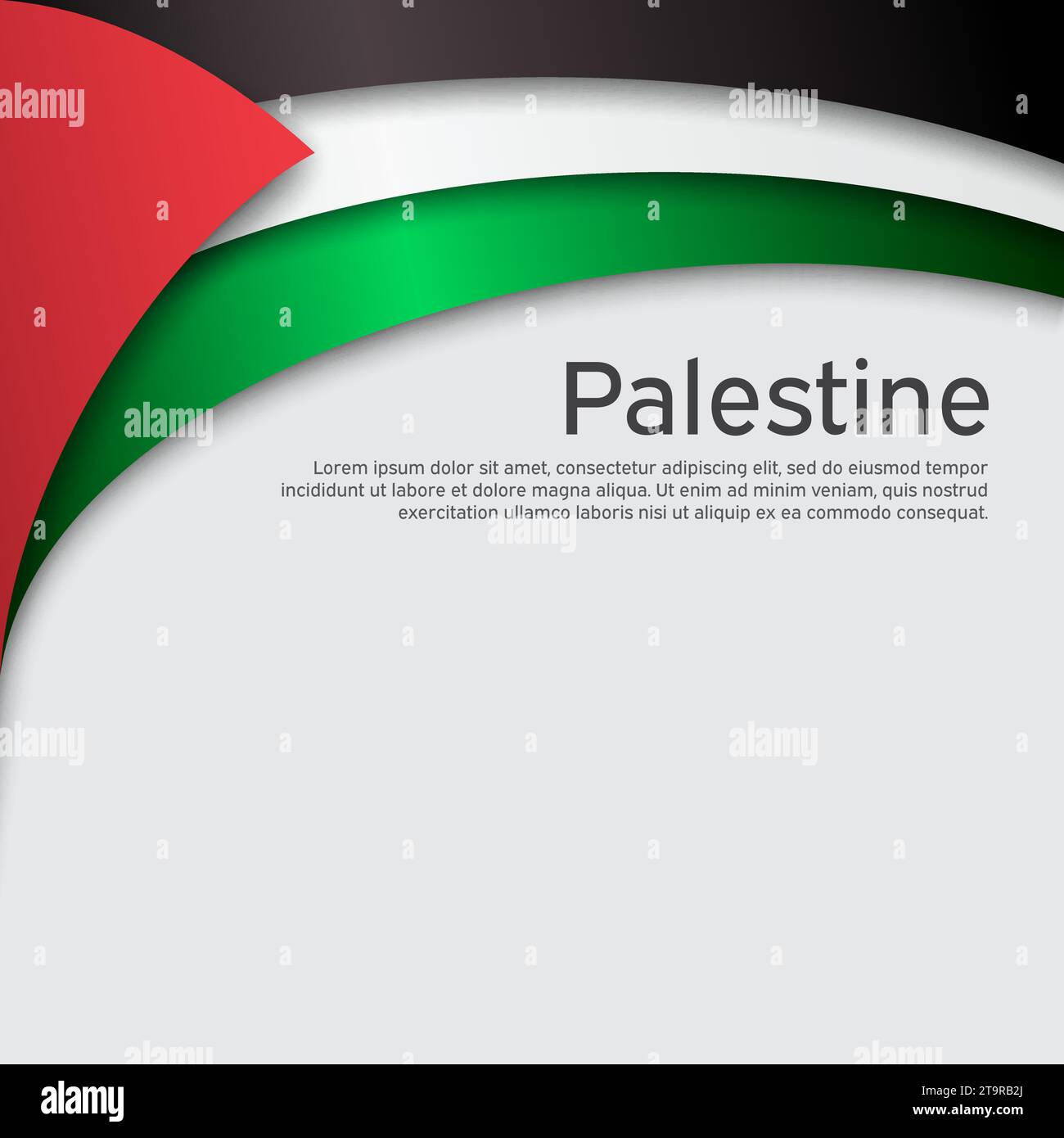 Vector Country Flag of the State of Palestine - Square
