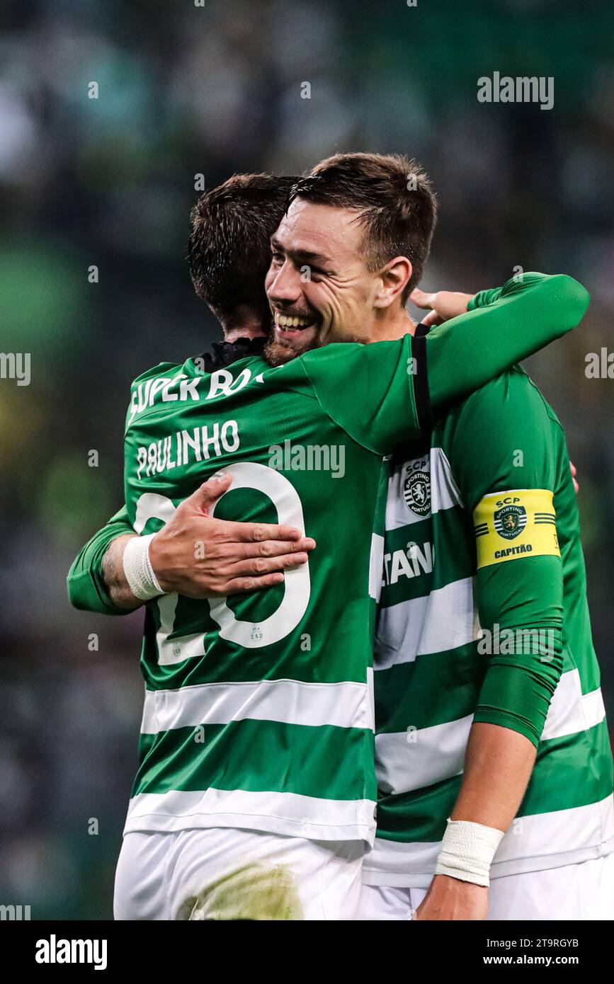 Lisbon, Portugal. 26th Nov, 2023. Lisbon, 11/26/2023 - Today Sporting Clube de Portugal hosted the Dumiense football team, in the 4th Round of the Portuguese Cup at the José Alvalade Stadium. Paulinho, Coates (Mario Vasa/Global Imagens) (Mário Vasa/Global Imagens) Credit: Atlantico Press/Alamy Live News Stock Photo