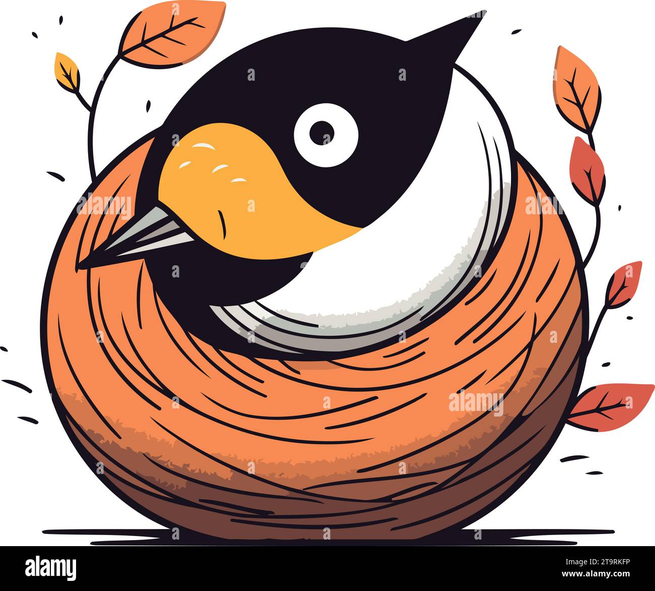 Cute cartoon animal penguin sitting hi-res stock photography and images