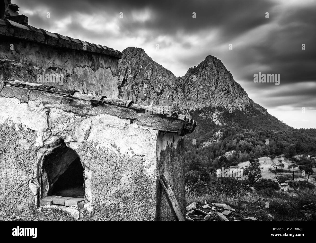 Oven from an abandoned house in Sella Stock Photo