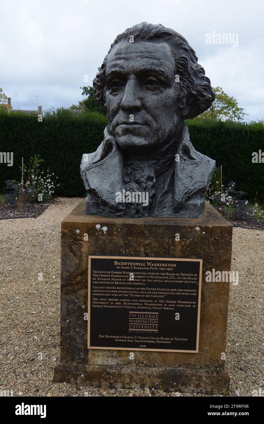 Washington statue Sulgrave Manor Northamptonshire family history
