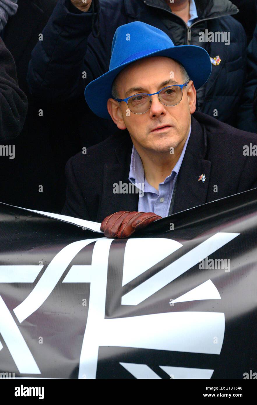 Robert Halfon MP (Con: Harlow) vice president of the Jewish Leadership Council, taking part in the March Against Antisemitism, London, 26th November 2 Stock Photo