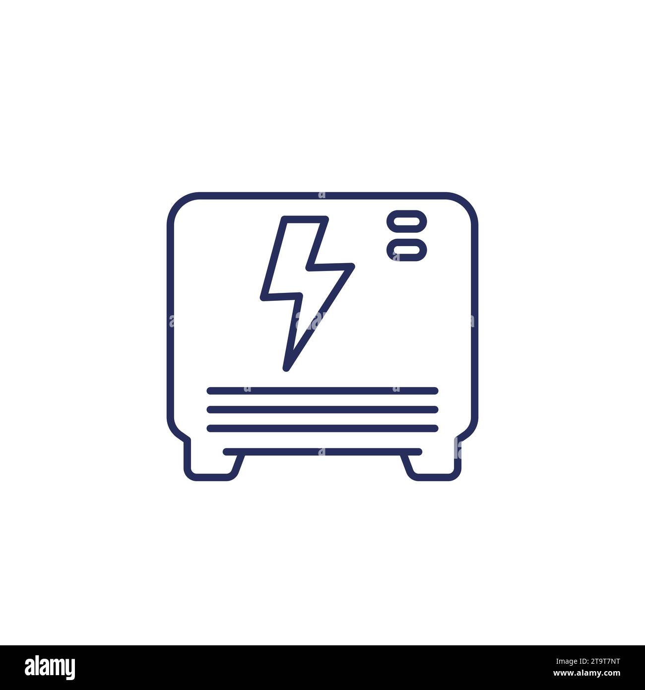 home battery or backup system line icon on white Stock Vector
