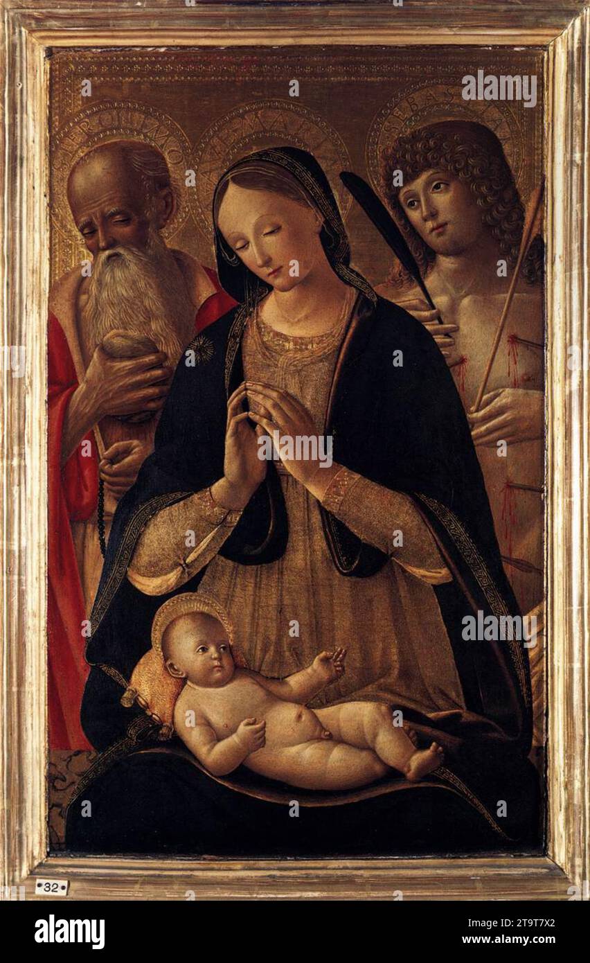 Madonna and Child with Sts Sebastian and Jerome 1490s by Pietro Di ...