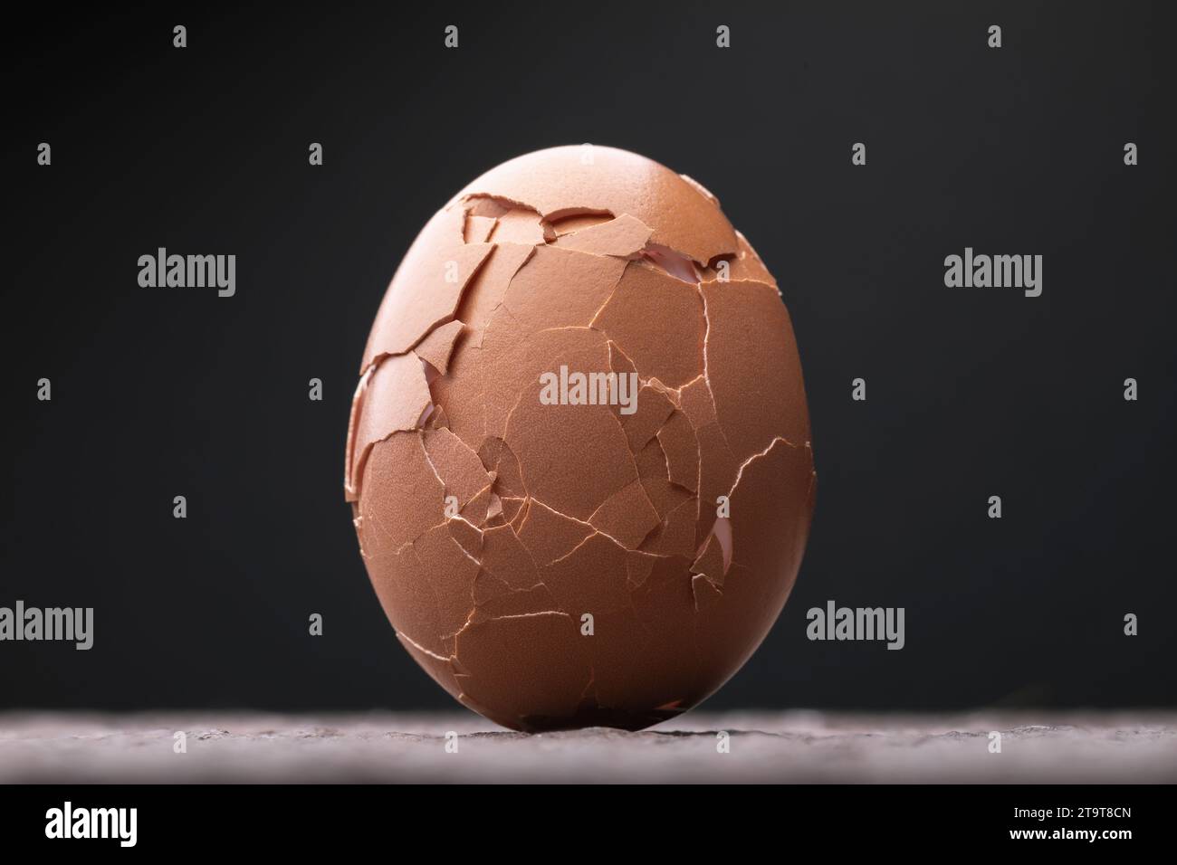 Chicken broken egg on a dark background Stock Photo - Alamy