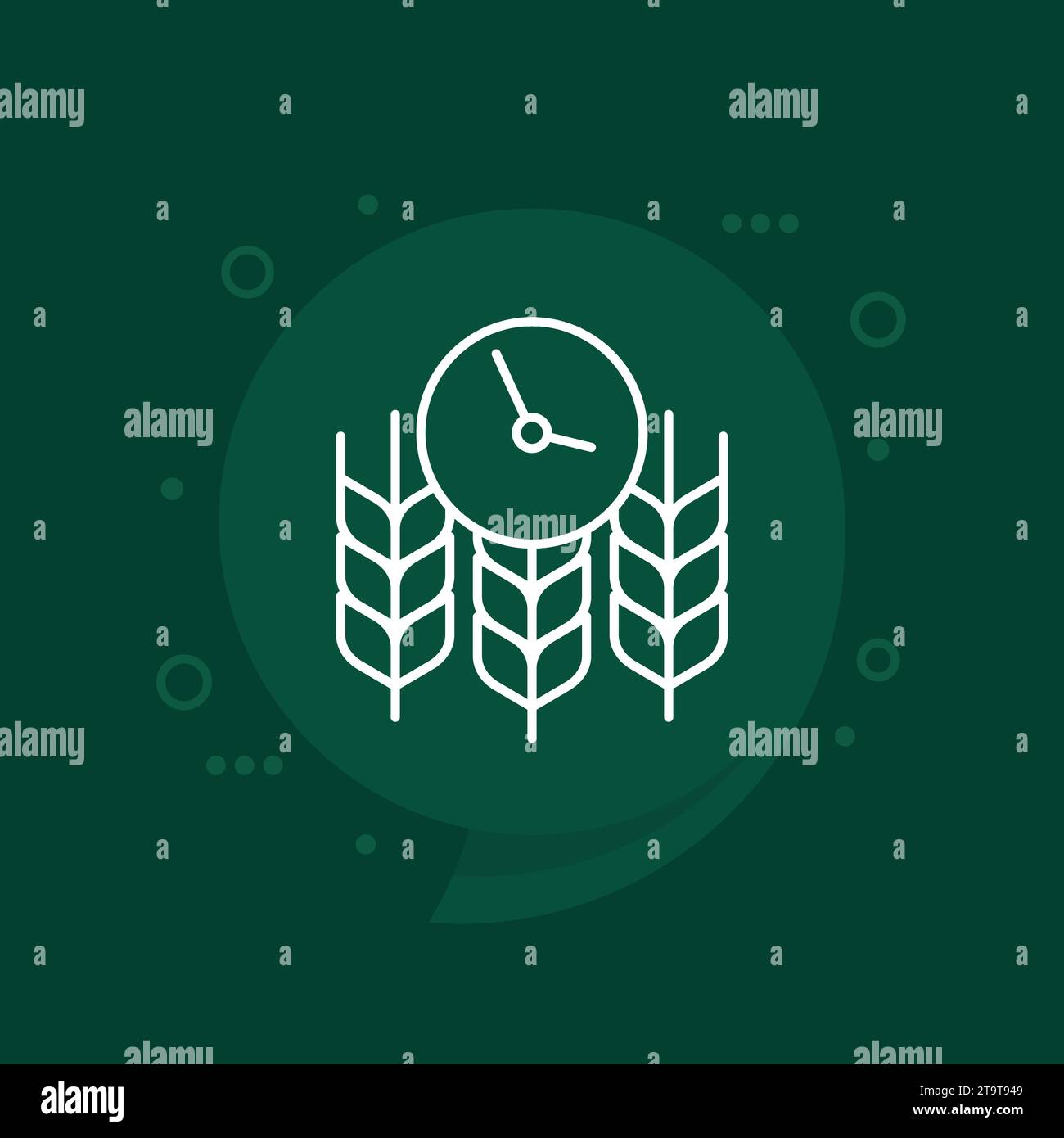 time to harvest line icon, vector Stock Vector