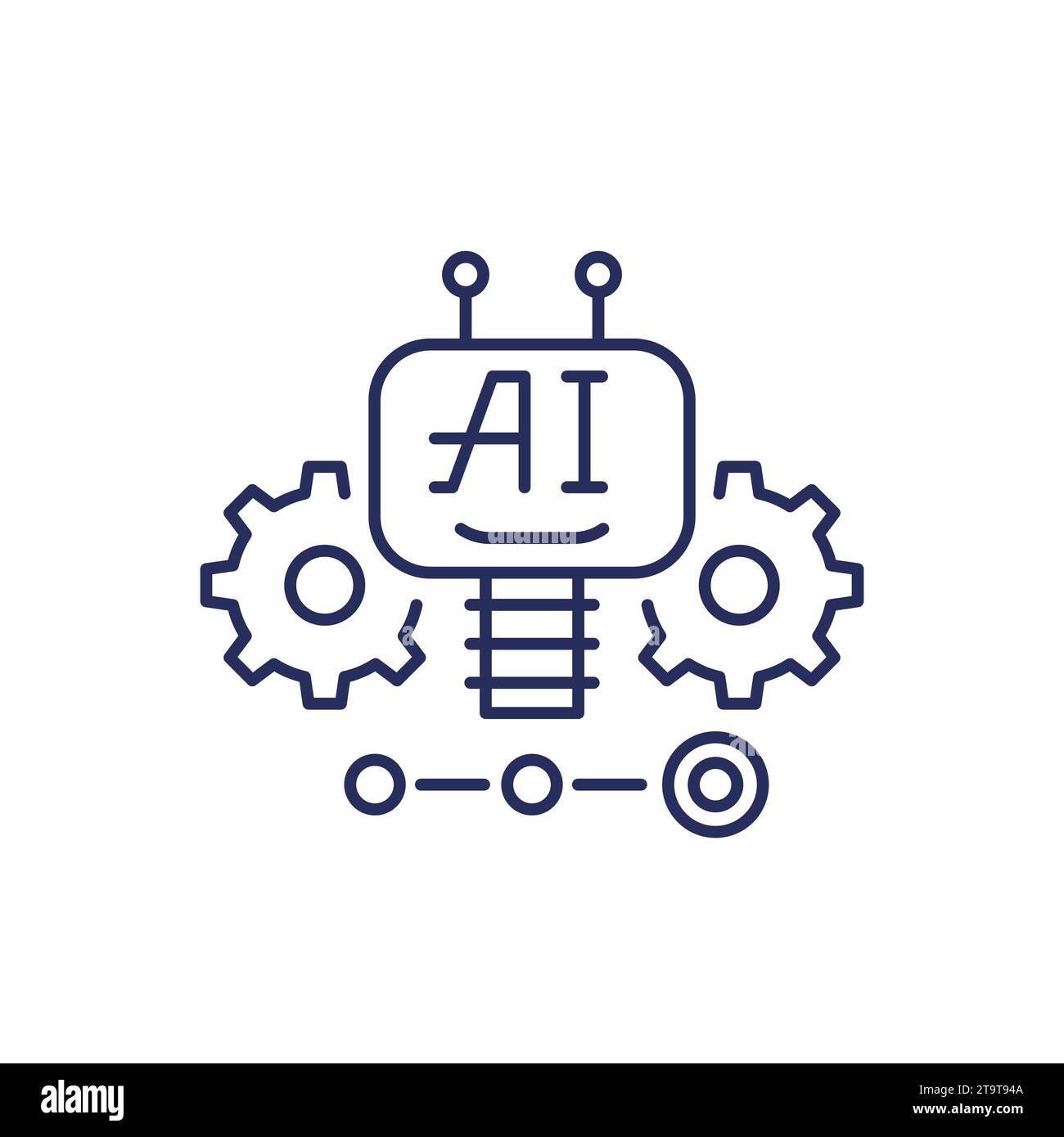 AI bot icon, Artificial intelligence line vector Stock Vector