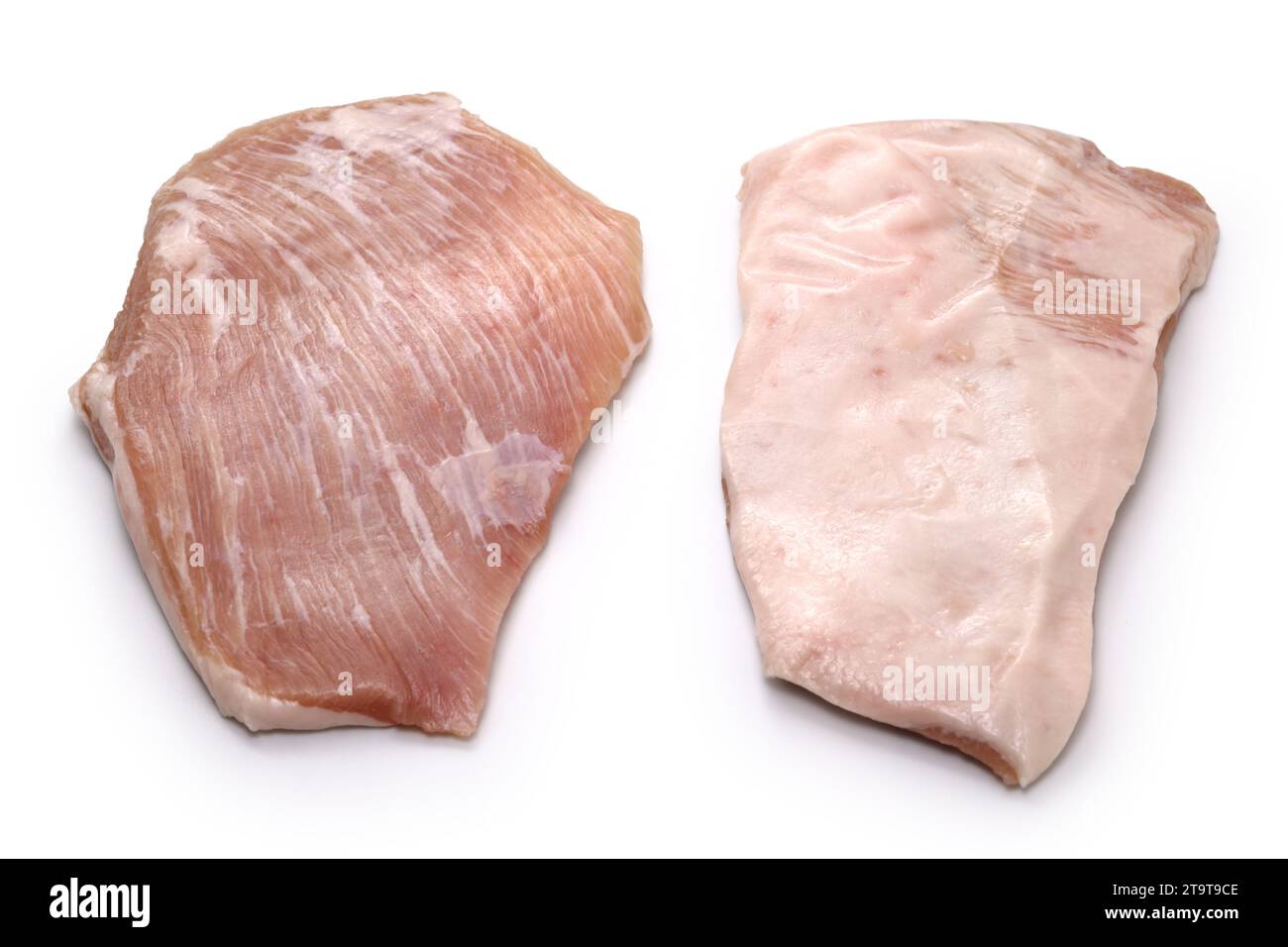 pork jowl meat isolated on a white background Stock Photo
