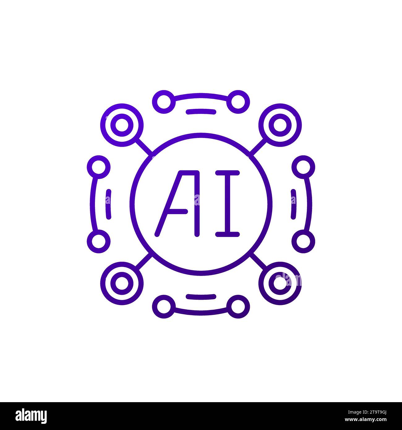 AI icon, Artificial intelligence technologies Stock Vector
