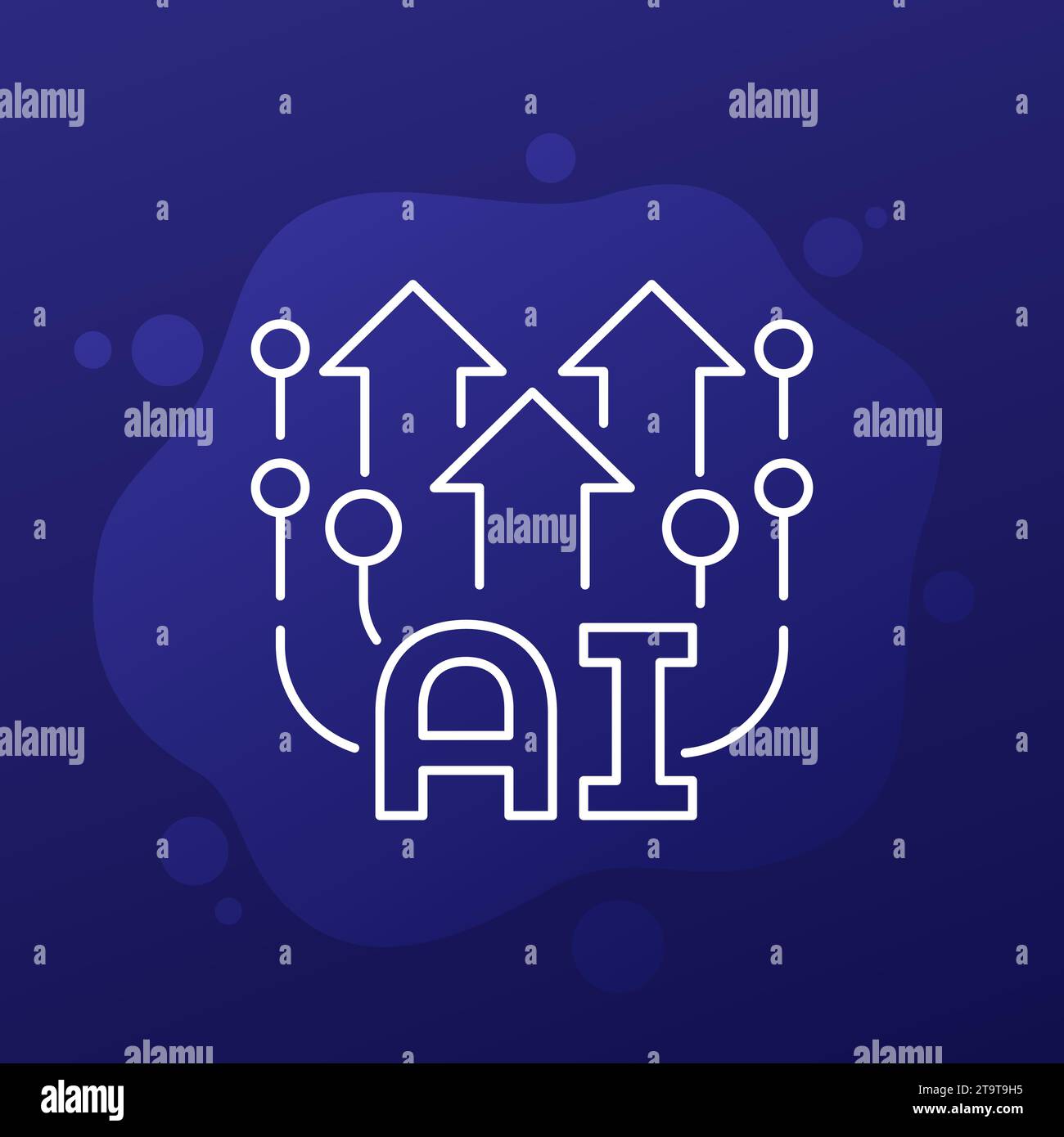 AI technology evolution line icon for web Stock Vector