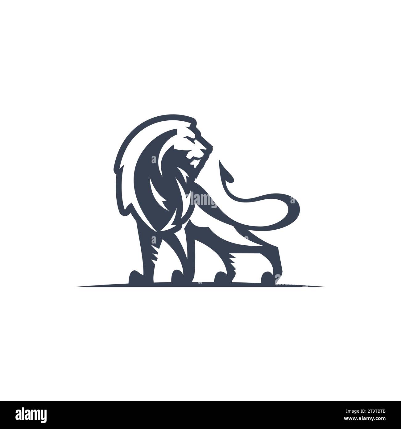 Lion logo lion icon company logo design strength and power symbol vector image in flat style Stock Vector