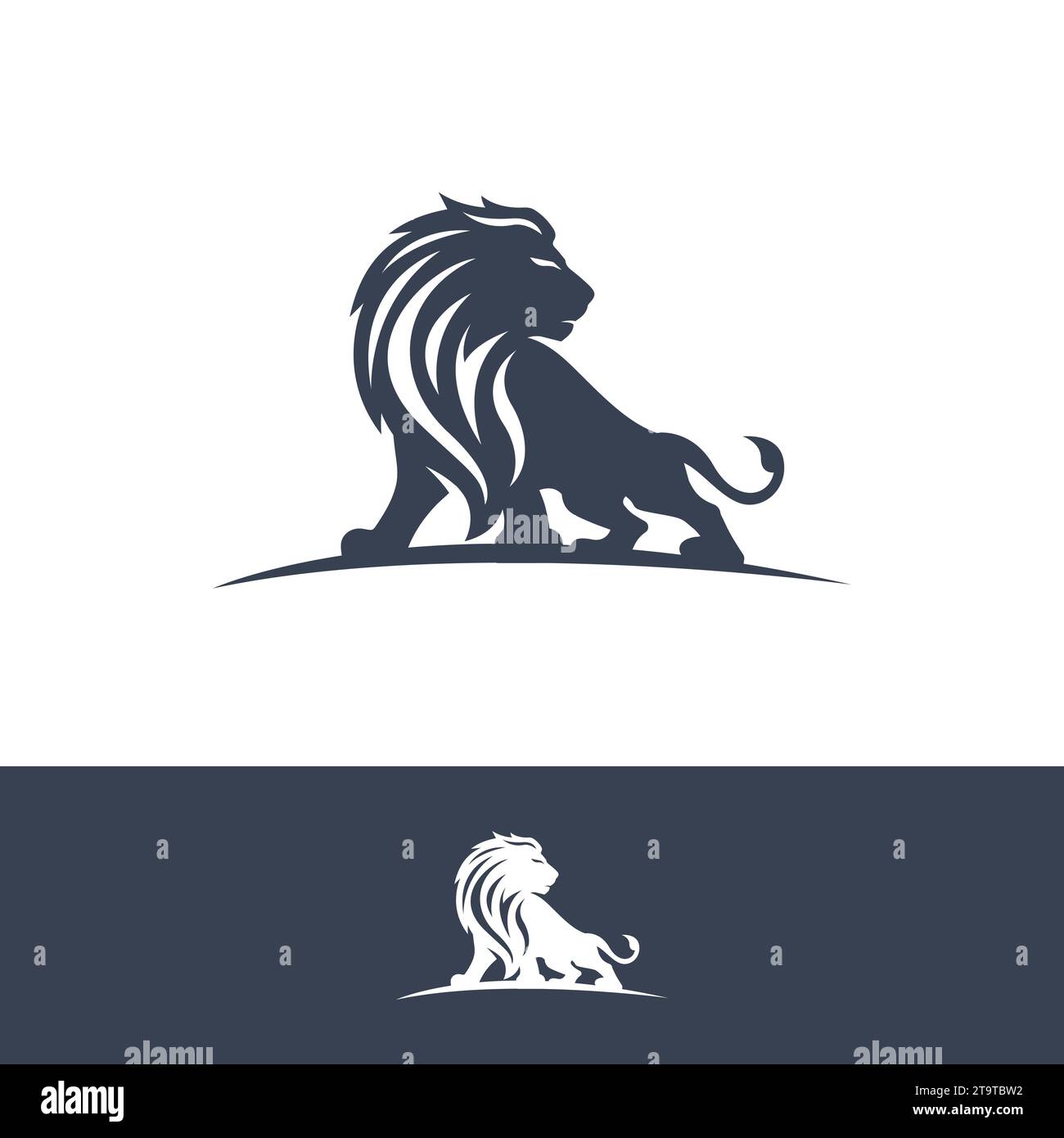 Lion logo lion icon company logo design strength and power symbol vector image in flat style Stock Vector