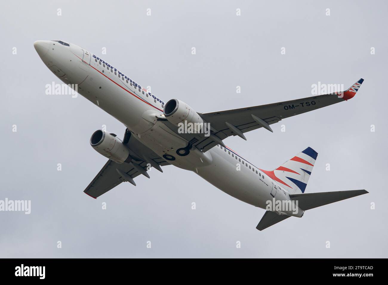 Czech airline Smartwings Boeing 737-800 taking off from Lviv Airport Stock Photo