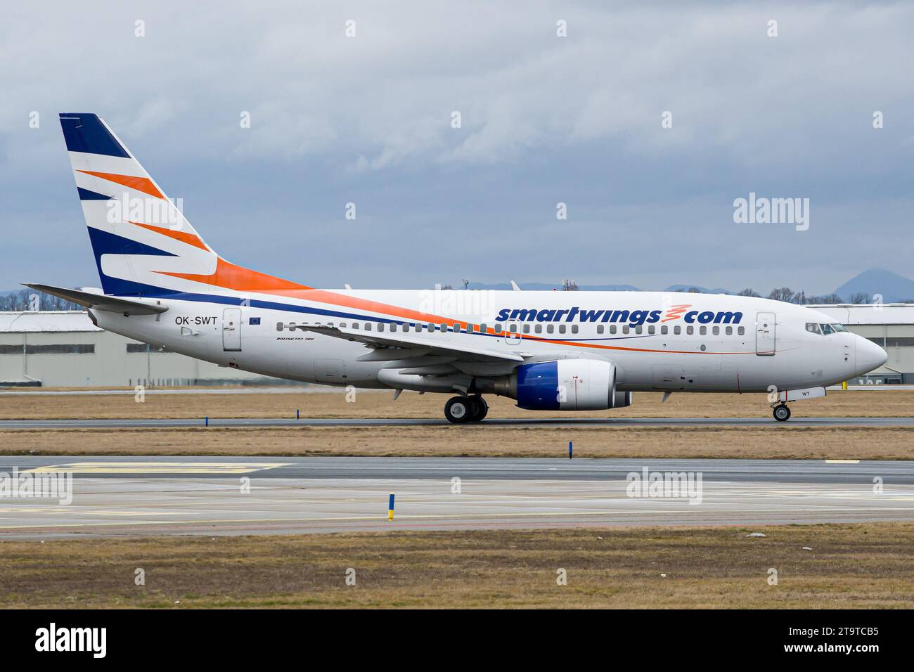 Czech airline Smartwings Boeing 737-700 taxiing for takeoff from Prague Stock Photo