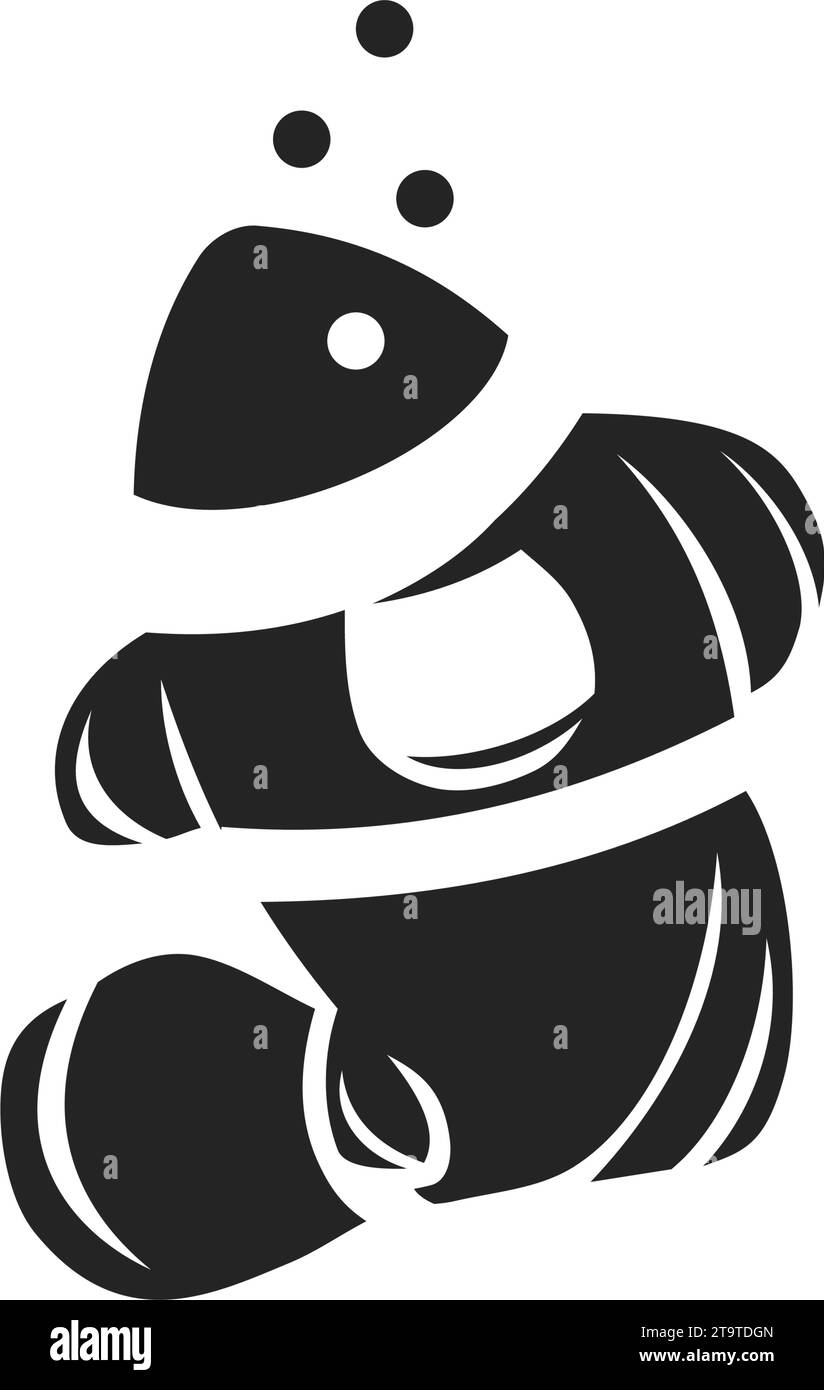 Clown Fish logo template Isolated. Brand Identity. Icon Abstract Vector