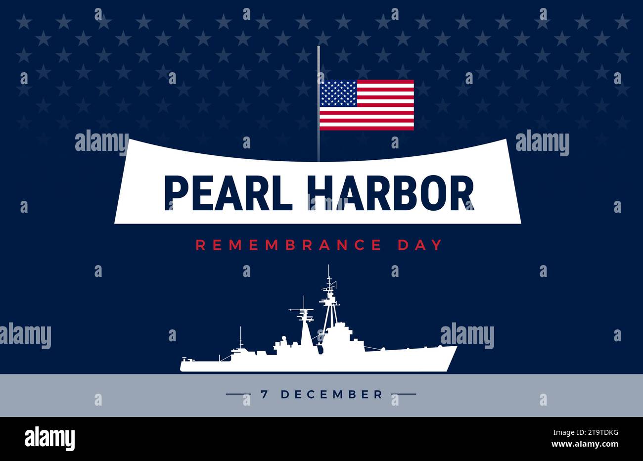 Pearl Harbor attack memorial background Pearl Harbor Remembrance Day typography with a ship