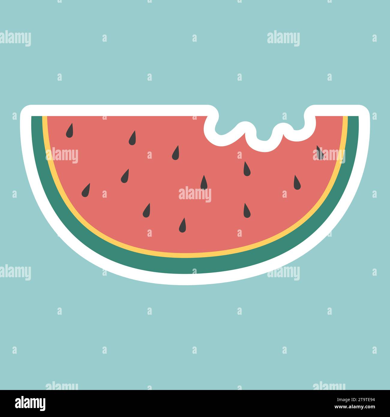 watermelon icon design  vector illustration flat style for summer theme design element and concept Stock Vector