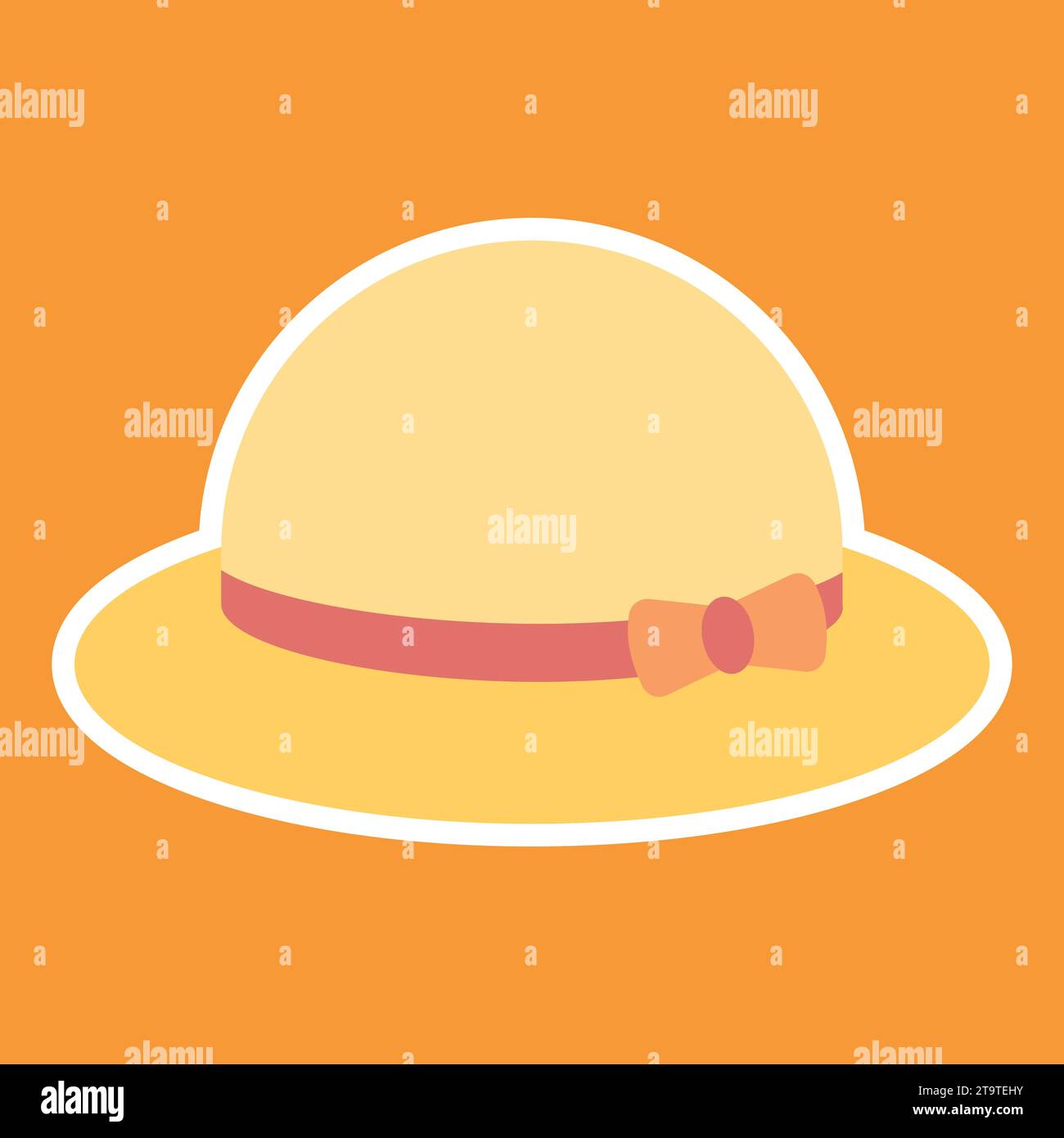 Hat icon in flat style on a blue background. Vector illustration Stock Vector